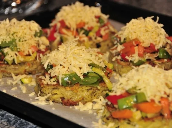 Rezept: Rösti mit überbackenem Gemüse Bild Nr. 7 Rösti mit überbackenem Gemüse - Rezept - Bild Nr. 7