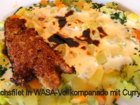Rezept: Seelachs in Vollkorn-Curry-Kruste auf Lauchkartoffelgratin Bild Nr. 7 Seelachs in Vollkorn-Curry-Kruste auf Lauchkartoffelgratin - Rezept - Bild Nr. 7