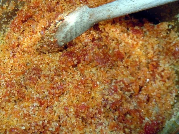 Scharfes Hähnchen-Paprika-Ragout mit Minz-Bulgur - Rezept - Bild Nr. 3