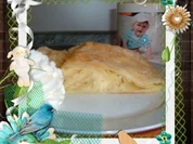 Kuchen : Blätterteig Rolle mit Apfel und Pudding - Rezept