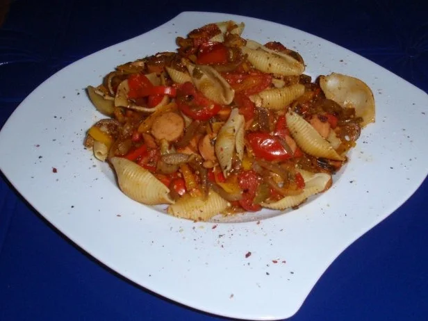 Bunte-Würstchen-Nudel-Pfanne - Rezept - Bild Nr. 11