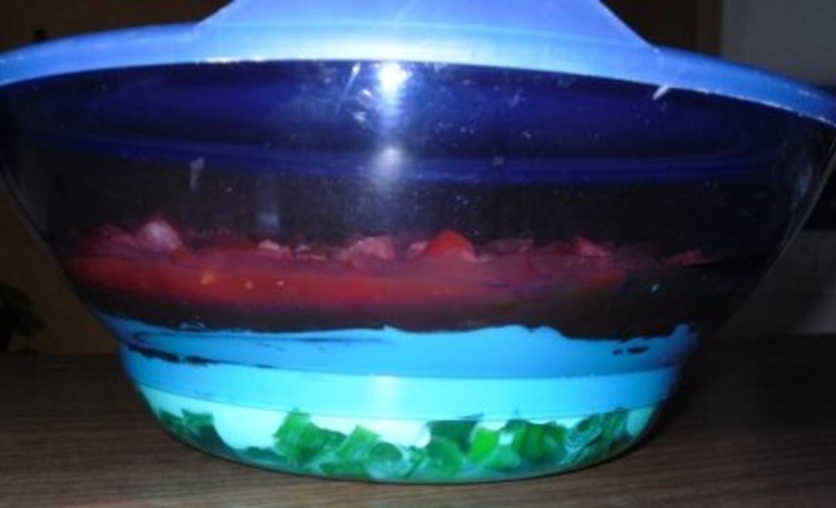 Erfrischender Schichtsalat mit Salsa - Rezept Gesendet von Cora86