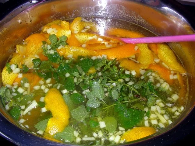 Rezept: Orangen-Ingwer-Sirup mit Zitronenmelisse Bild Nr. 4 Orangen-Ingwer-Sirup mit Zitronenmelisse - Rezept - Bild Nr. 4
