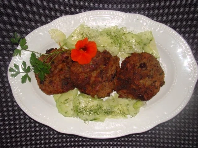 Rezept: Gemüse : Kartoffelrondos mit Red Beans und Kochschinken. Gemüse : Kartoffelrondos mit Red Beans und Kochschinken. - Rezept