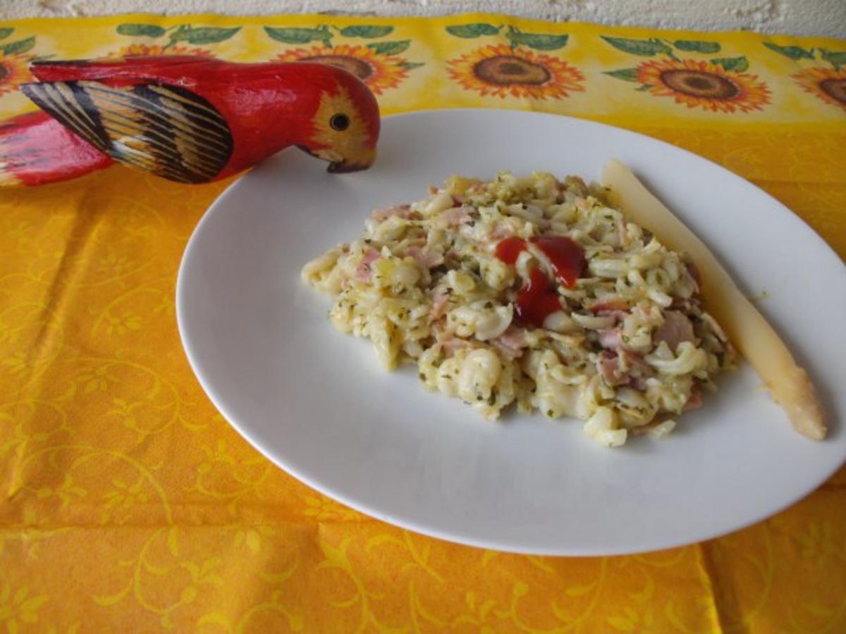 Hauptspeise: Nudeln mit Schinken - Rezept