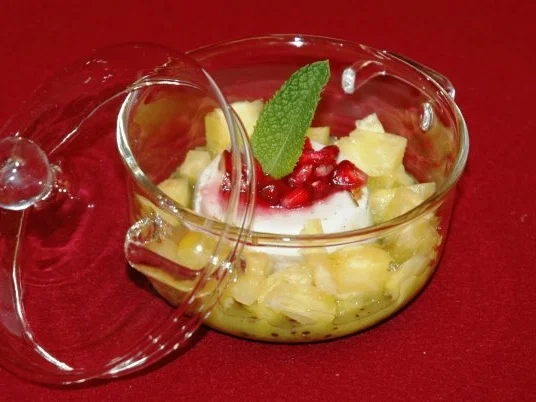 Verrine de coco mit exotischen Früchten - Rezept