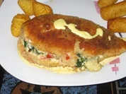 Gefüllte Hühnerbrust mit Spinat und Tomate - Rezept