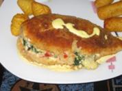 Gefüllte Hühnerbrust mit Spinat und Tomate - Rezept