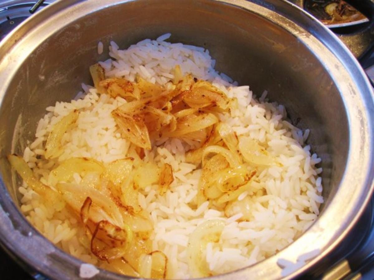 Reis mit Zwiebeln und Mandeln ... - Rezept - Bild Nr. 3