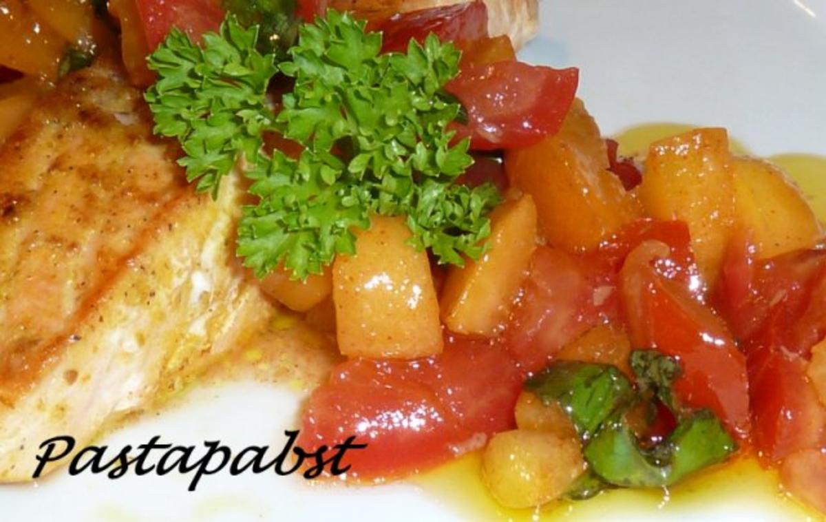 Curry-Lachs mit Aprikosen Salsa - Rezept - Bild Nr. 5