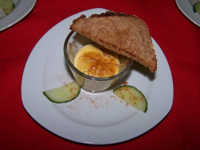 Gambas  mit Hollandaise im Glas überbacken - Rezept