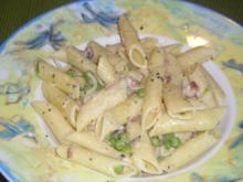 Penne mit Erbsen-Mascarpone-Sauce - Rezept