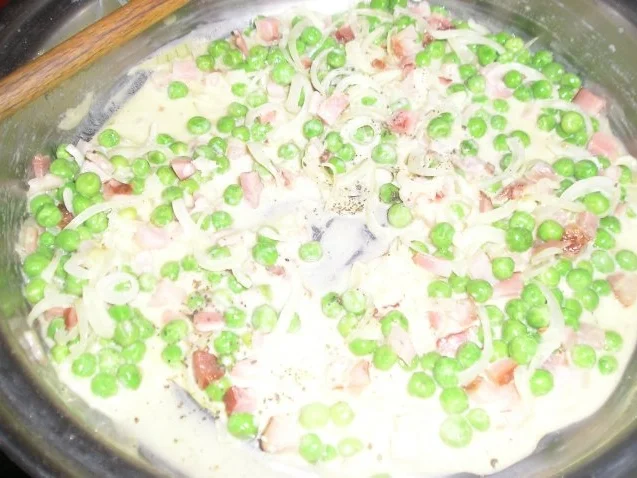 Penne mit Erbsen-Mascarpone-Sauce - Rezept - Bild Nr. 3