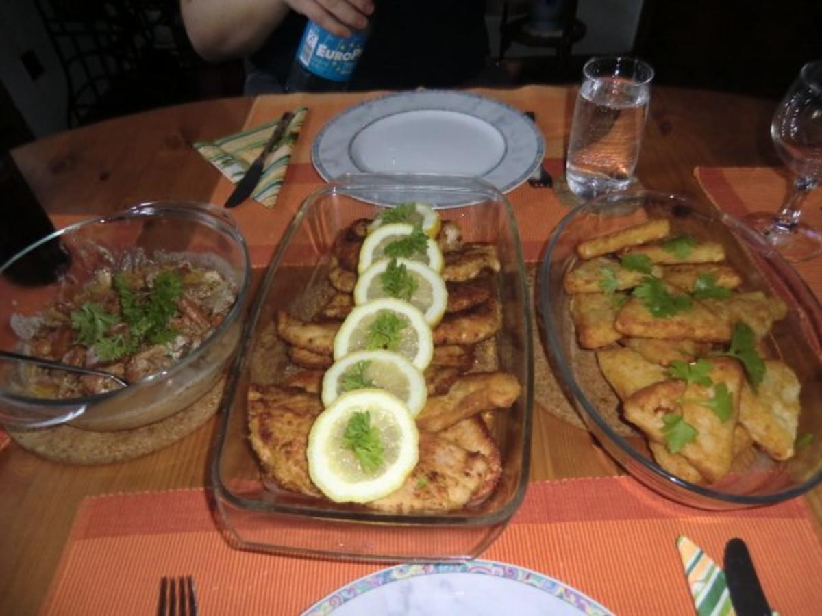 Putenschnitzel mit Parmesankruste und  Pfifferlingen mit Röstis - Rezept - Bild Nr. 5