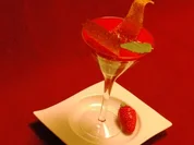 Verrine de saison mit Rhabarber und Erdbeeren - Rezept