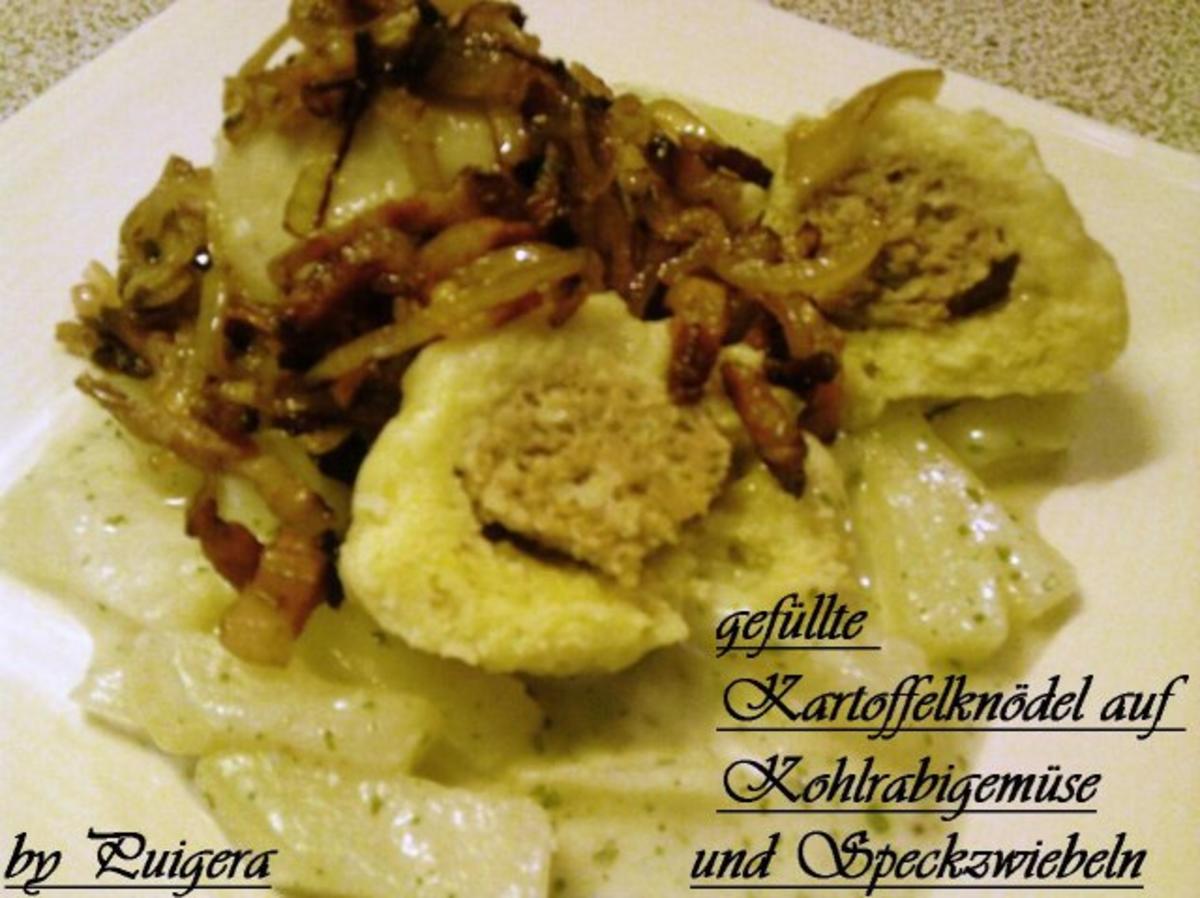 Gefüllte Kartoffelknödel auf Kohlrabigemüse und Speckzwiebeln - Rezept
By puigera