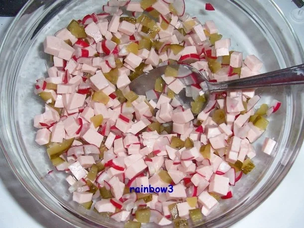 Salat: Wurstsalat mit Remouladensauce - Rezept - Bild Nr. 3