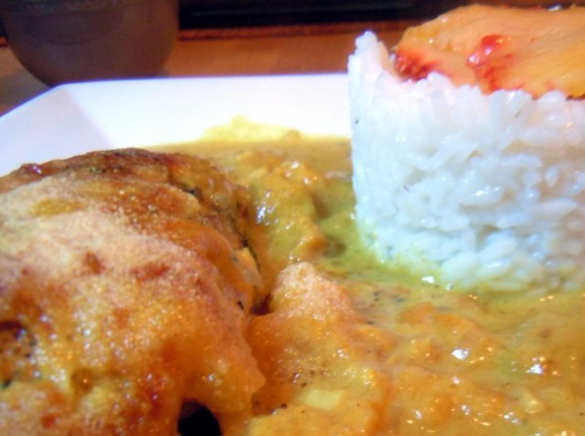 Bilder für Überbackenes Curry-Pfirsich-Hähnchen - Rezept