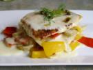 Gebratener Zander auf Paprika-Gemüselasagne an Noilly Prat-Schaum - Rezept