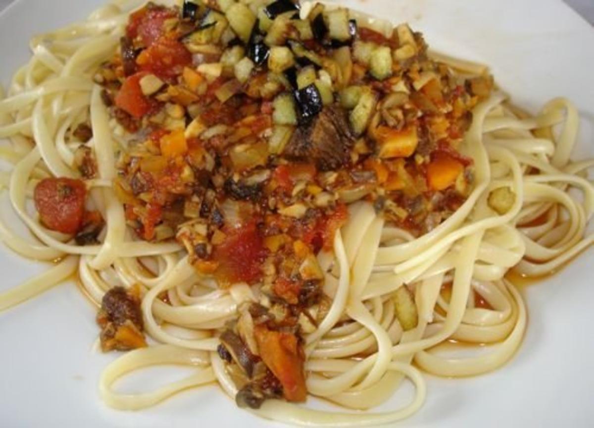 Spaghetti mit Pilz-Bolognese - Rezept