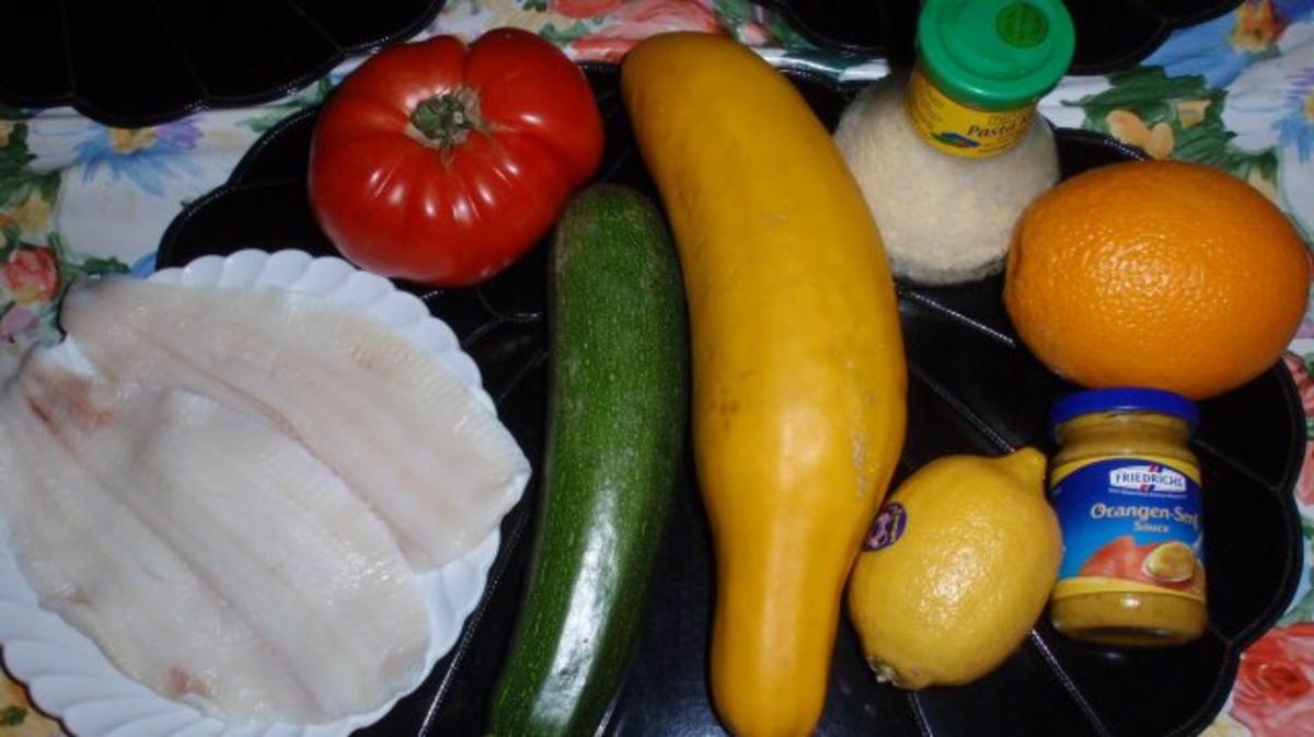 Schollenfilets mit Senf-Käse-Haube auf Zucchini-Tomaten-Gemüse - Rezept - Bild Nr. 2