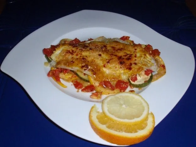 Schollenfilets mit Senf-Käse-Haube auf Zucchini-Tomaten-Gemüse - Rezept - Bild Nr. 10