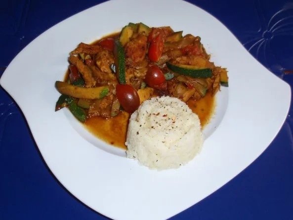 Rezept: Hähnchen-Pfanne mit Basmatireis Bild Nr. 11 Hähnchen-Pfanne mit Basmatireis - Rezept - Bild Nr. 11