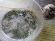 Lauchfäden im würzigem Knobi-Pulver - Rezept