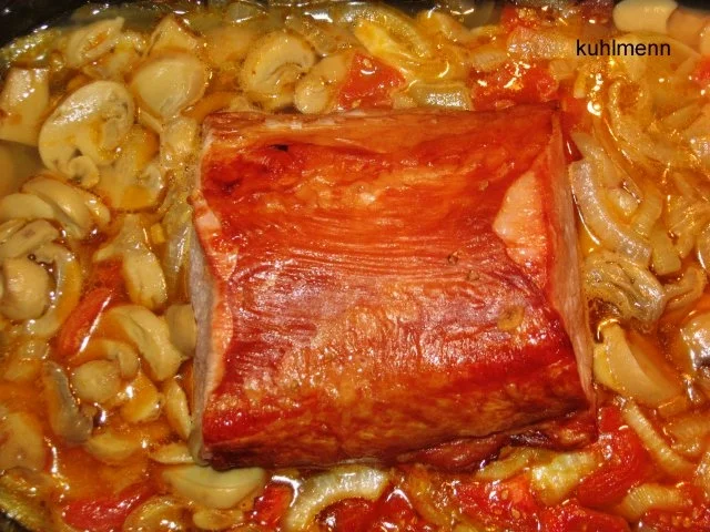 Rezept: Kasseler-Lachs auf Gemüsebett Bild Nr. 4 Kasseler-Lachs auf Gemüsebett - Rezept - Bild Nr. 4