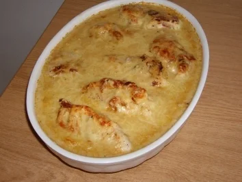 Gratinierte Hähnchenfilets auf Spinat - Rezept