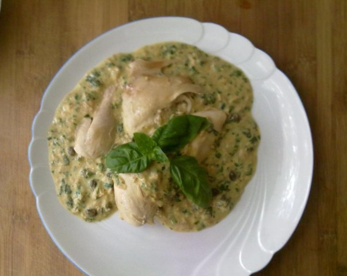 Huhn mit Thunfisch-Rucola-Sauce - Rezept - Bild Nr. 3