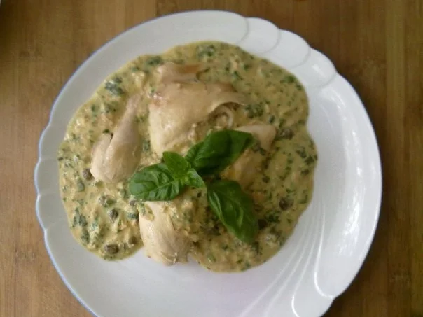 Huhn mit Thunfisch-Rucola-Sauce - Rezept - Bild Nr. 3