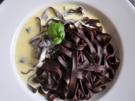 Schokoladennudeln mit Vanilleschaum - Rezept