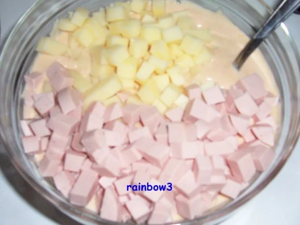 Salat: Wurst-Käse-Salat mit Joghurt-Dressing - Rezept - Bild Nr. 6