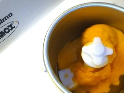 Rezept: Aprikosen-Sorbet mit Minze auf seinem Compot und Pinienkerne Bild Nr. 5 Aprikosen-Sorbet mit Minze auf seinem Compot und Pinienkerne - Rezept - Bild Nr. 5