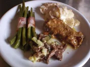 Wildschweinrücken mit zweierlei Gartengemüse und Kartoffelgratin - Rezept