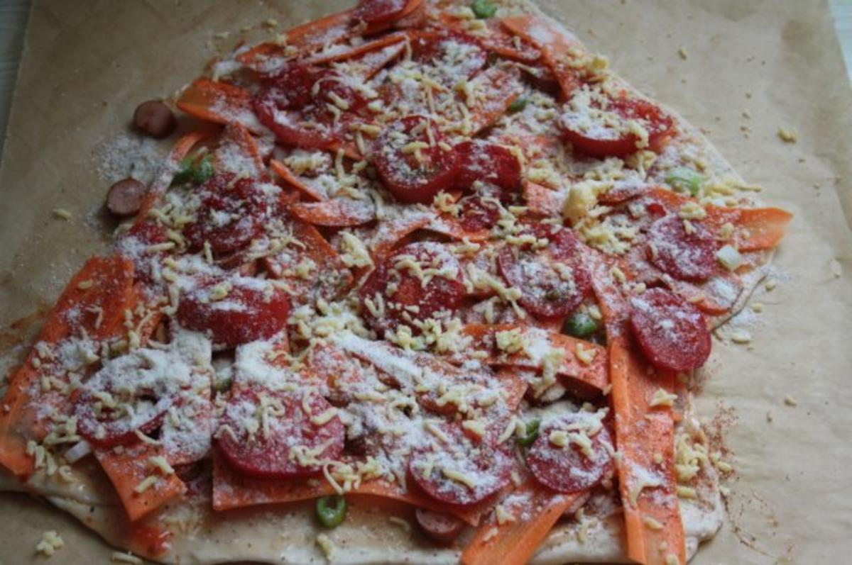 Pizza "Multi-Kulti-Pizza" - Rezept