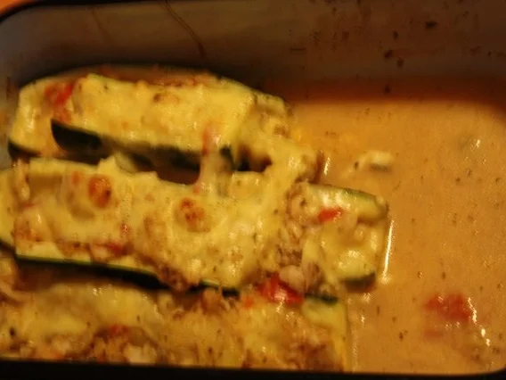 Rezept: Gefüllte Zucchini mit Kabeljau Gefüllte Zucchini mit Kabeljau - Rezept