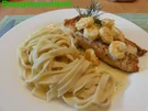 Fisch:    LACHSFILET mit Garnelen - Rezept