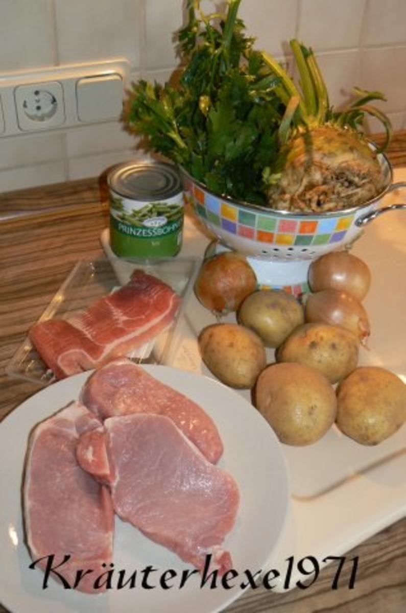 Schweinerückensteak mit Balsamico-Zwiebeln und als Beilage - Rezept - Bild Nr. 2