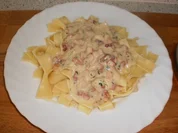 Spaghetti mit Rahmspecksauce - Rezept