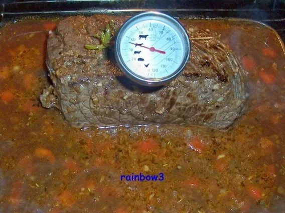 Kochen: Rinderschmorbraten mit Rotweinsauce - Rezept - Bild Nr. 11