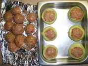 Kohlrabi gefüllt mit Hachfleisch und  Kochschinken Käse Haube...Salzkartoffeln u.Soße... - Rezept