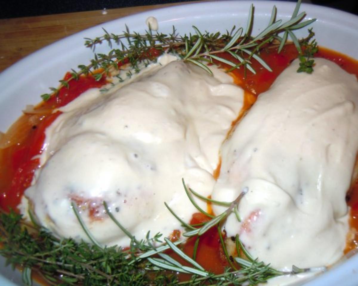 Gorgonzola-Hähnchenbrust im Tomatenbett - Rezept - Bild Nr. 6