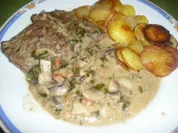 Jägerrostbraten mit Bratkartoffeln - Rezept