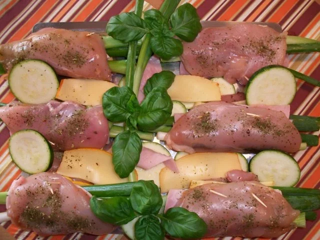 Hähnchenbrustfilet gefüllt.     Zucchinigemüse mal anders..... - Rezept - Bild Nr. 2