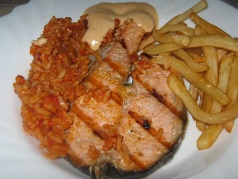 Rezept: Lachskotelett mit 80 Grad und Knoblauchsauce Bild Nr. 3 Lachskotelett mit 80 Grad und Knoblauchsauce - Rezept - Bild Nr. 3