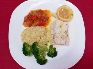 Rezept: Zander mit Risotto und in Knoblauch geschwenktem Brokkoli Zander mit Risotto und in Knoblauch geschwenktem Brokkoli - Rezept