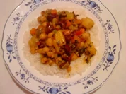 Scharfer Gemüsetopf auf Basmatireis - Rezept