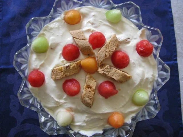 Dessert: Mascarpone-Ricotta-Creme mit Melonen - Rezept